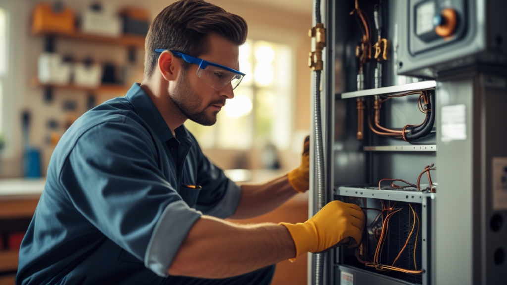 Professional HVAC installation service with safety measures before and after installation to ensure efficient and secure system setup.