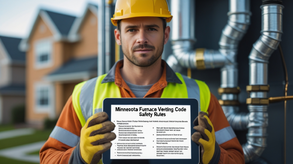 Minnesota furnace venting code diagram showing correct furnace vent installation for safety and compliance.